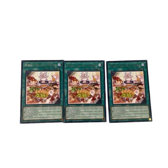 Ty-Gi-Oh! Purrely Delicious Memory Spell Game Card x3 - Picture 1 of 3